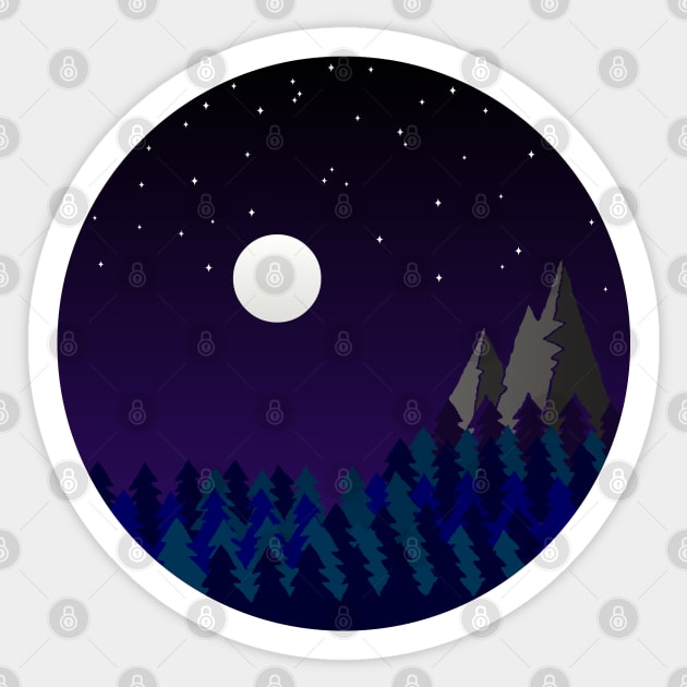 CIRCULAR LANDSCAPE WITH MOON Sticker by RENAN1989